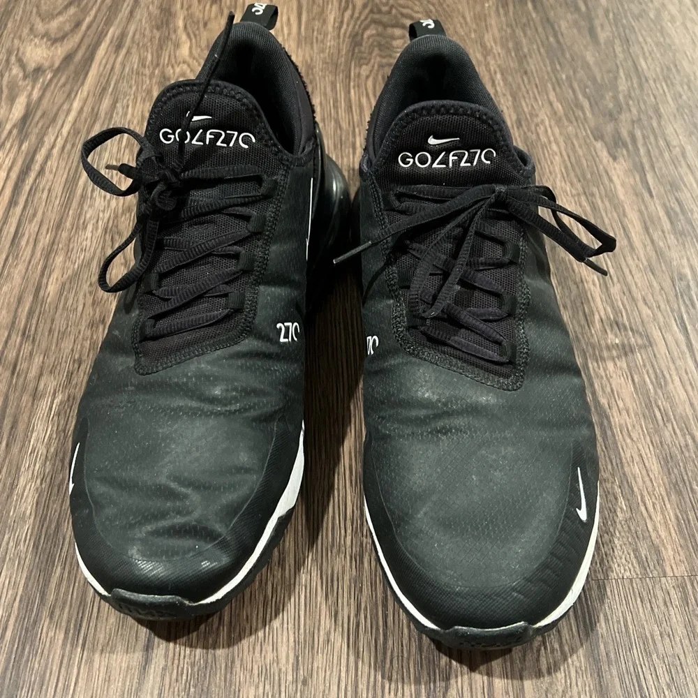 Nike Air Max 270 G Golf Shoes Color Black White Men's Size 12